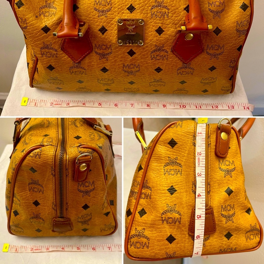 MCM Germany Cognac Visetos Boston Bag - Picture 8 of 13
